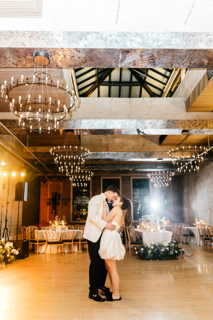 bride and groom's private last dance at their Cescaphe wedding reception by Emily Wren Photography