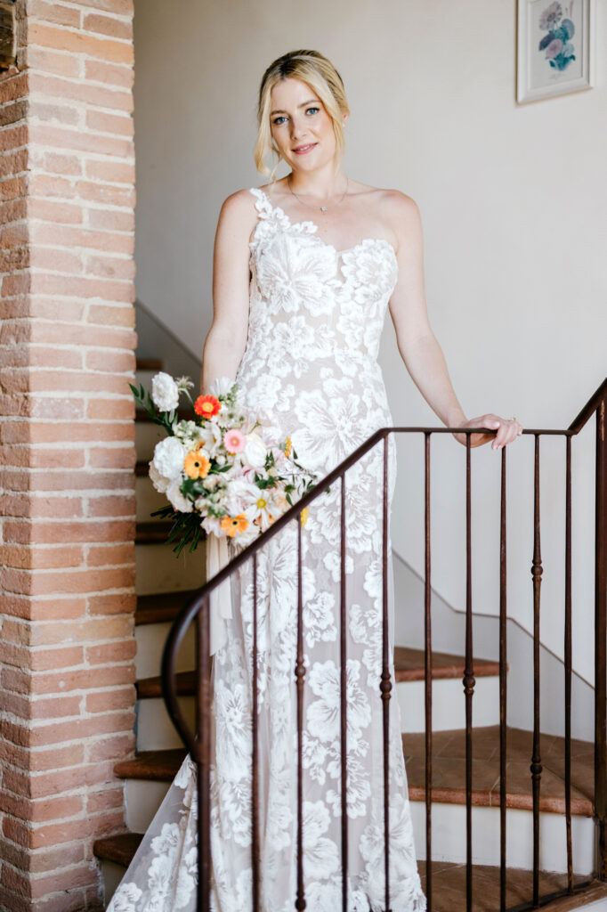 portrait of the bride on her Italian summer wedding day