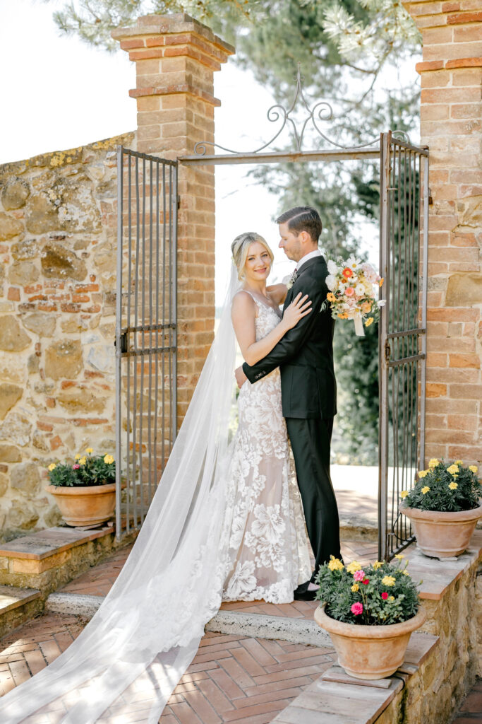 Italian portrait session of bride and groom at Borgo Sant'Ambrogio