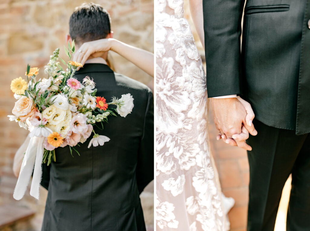 vibrant summer bridal bouquet by Emily Wren Photography