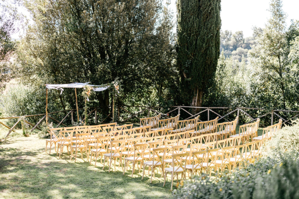 wedding ceremony details at Borgo Sant'Ambrogio in Italy