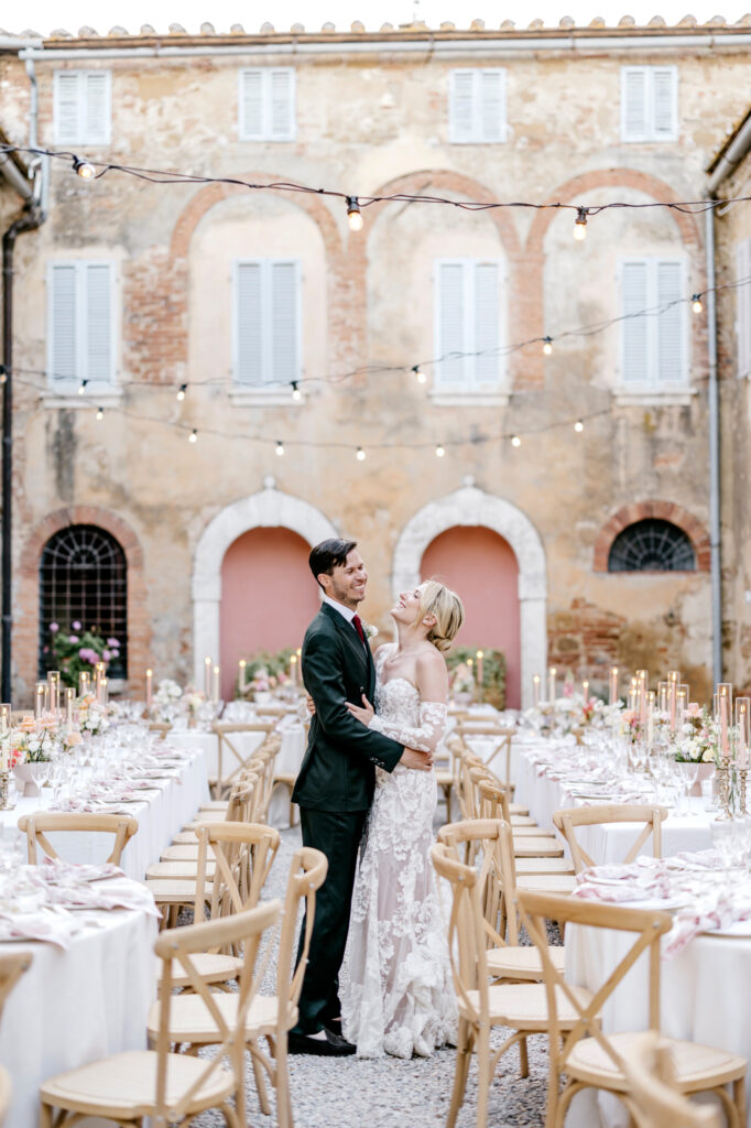 bride and groom's private first dance at Borgo Sant'Ambrogio