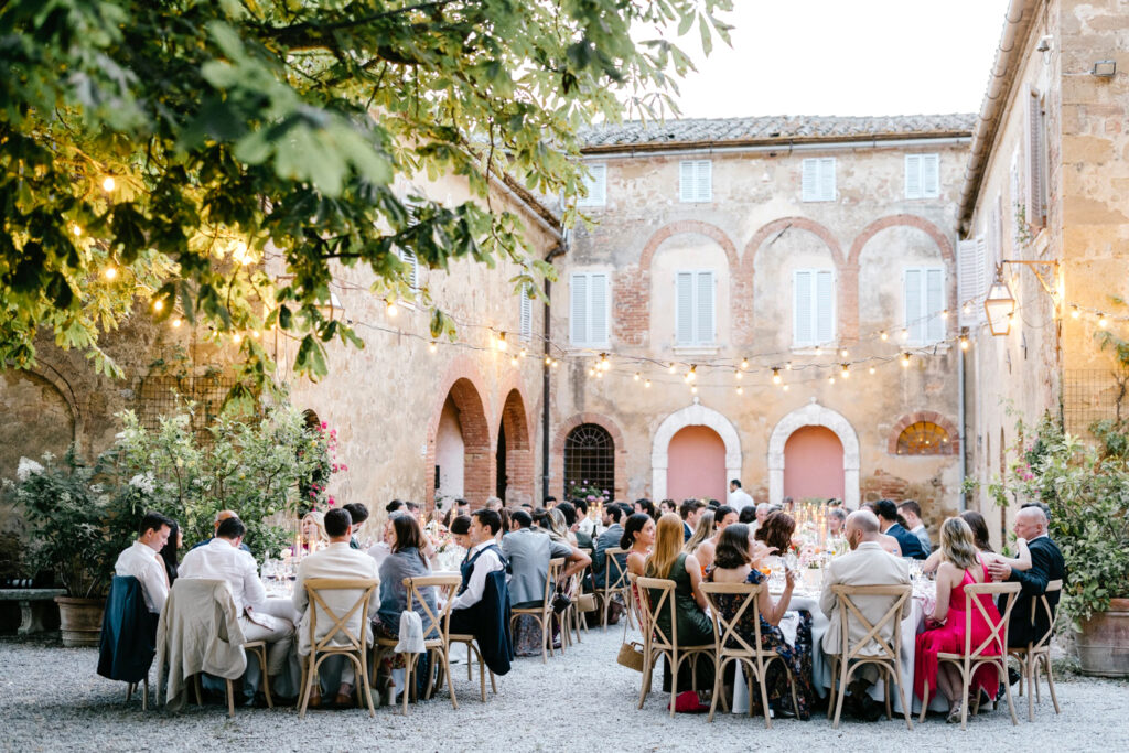 Borgo Sant'Ambrogio wedding reception by luxury wedding photographer Emily Wren Photography