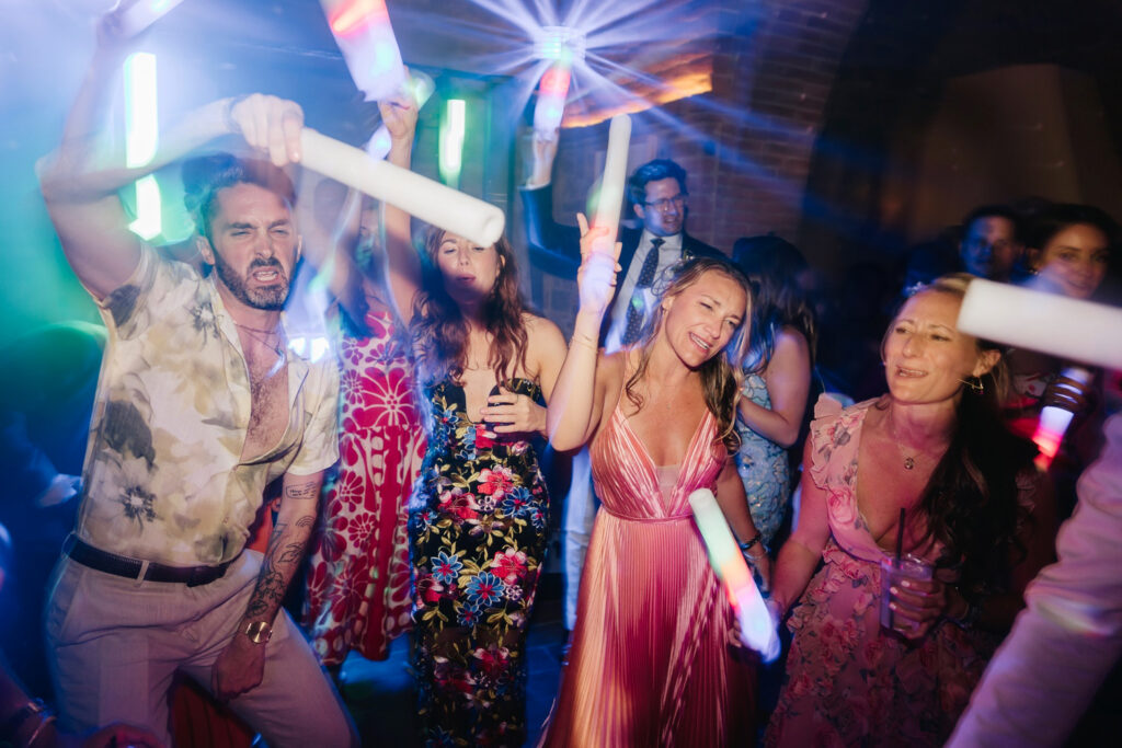 guests dancing & having fun at Borgo Sant'Ambrogio wedding reception by Emily Wren Photography