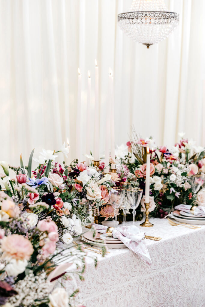 victorian era inspired wedding tablescape