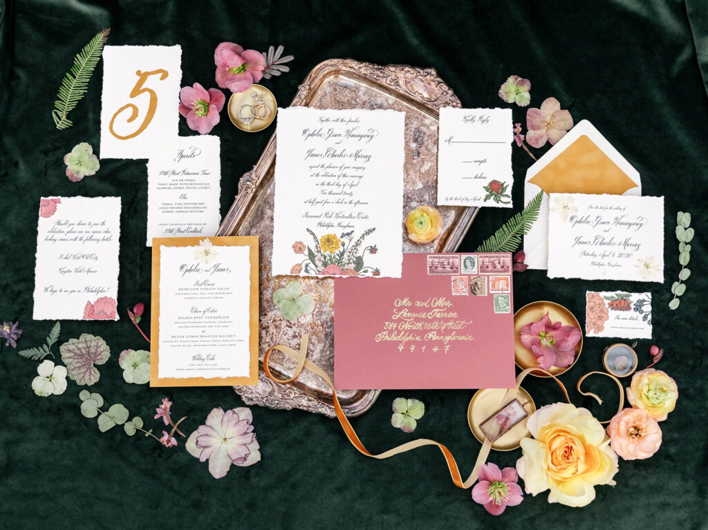 colorful spring wedding invitation suite by Emily Wren Photography