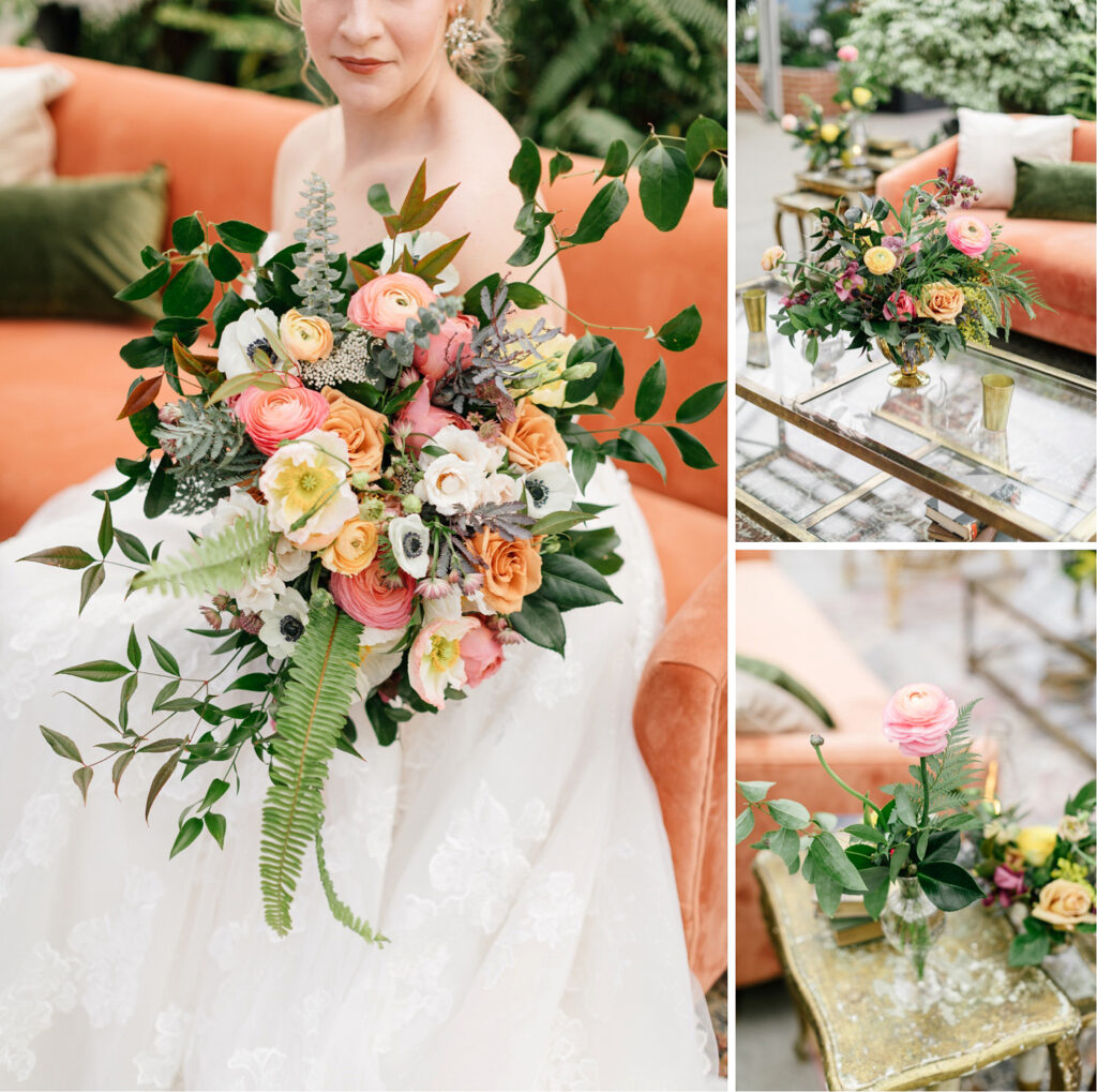 vibrant spring wedding florals by Emily Wren Photography