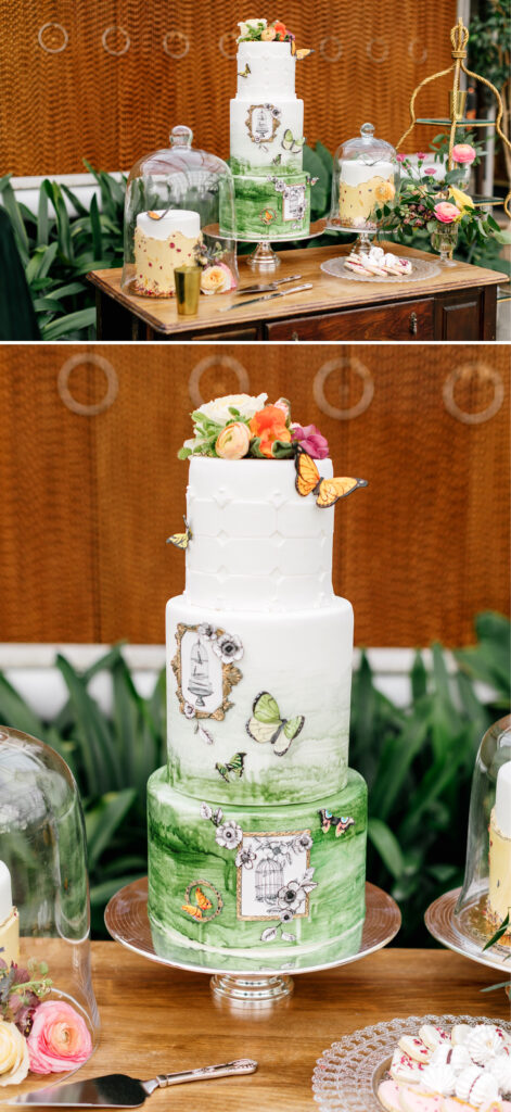 garden-esque wedding cakes at spring Philadelphia wedding reception