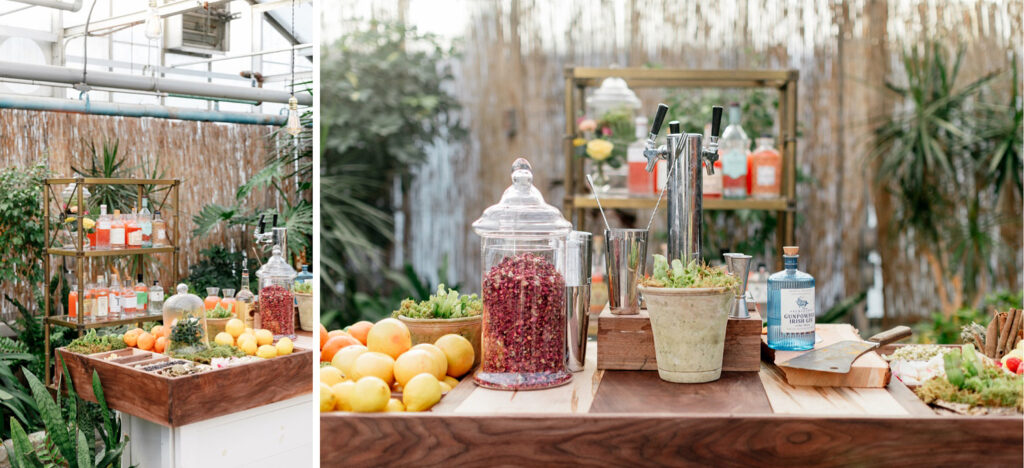 bohemian wedding reception bar at Philadelphia wedding