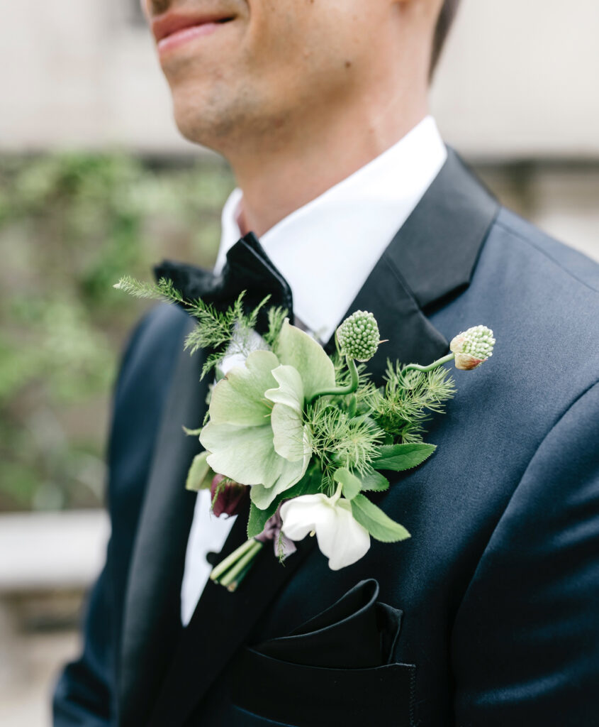unique groom boutonniere by Emily Wren Photography