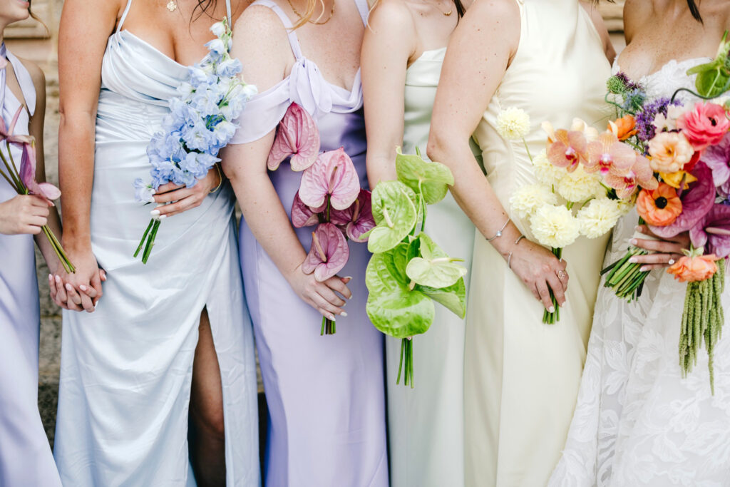 colorful, vibrant & unique bridesmaid bouquets for spring wedding in Philadelphia