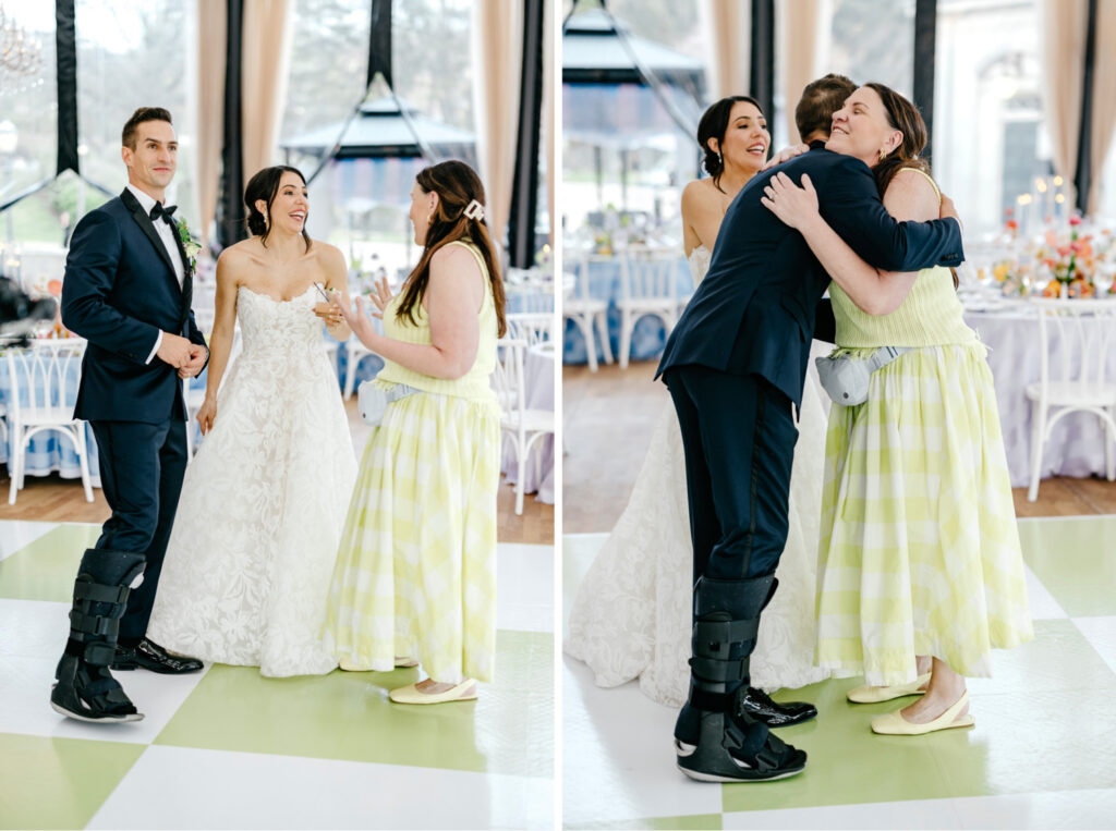 Philadelphia bride & groom's reaction to their luxurious wedding reception at Water Works by Cescaphe, planned by Shannon Wellington