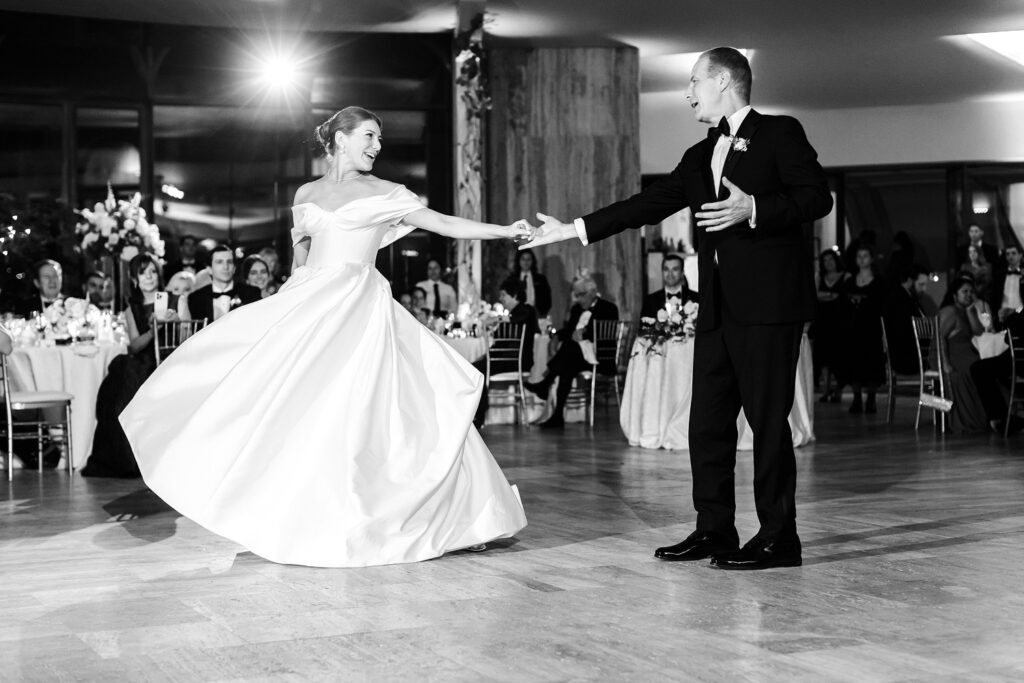 father daughter dance at Jasna Polana wedding reception by Emily Wren Photography