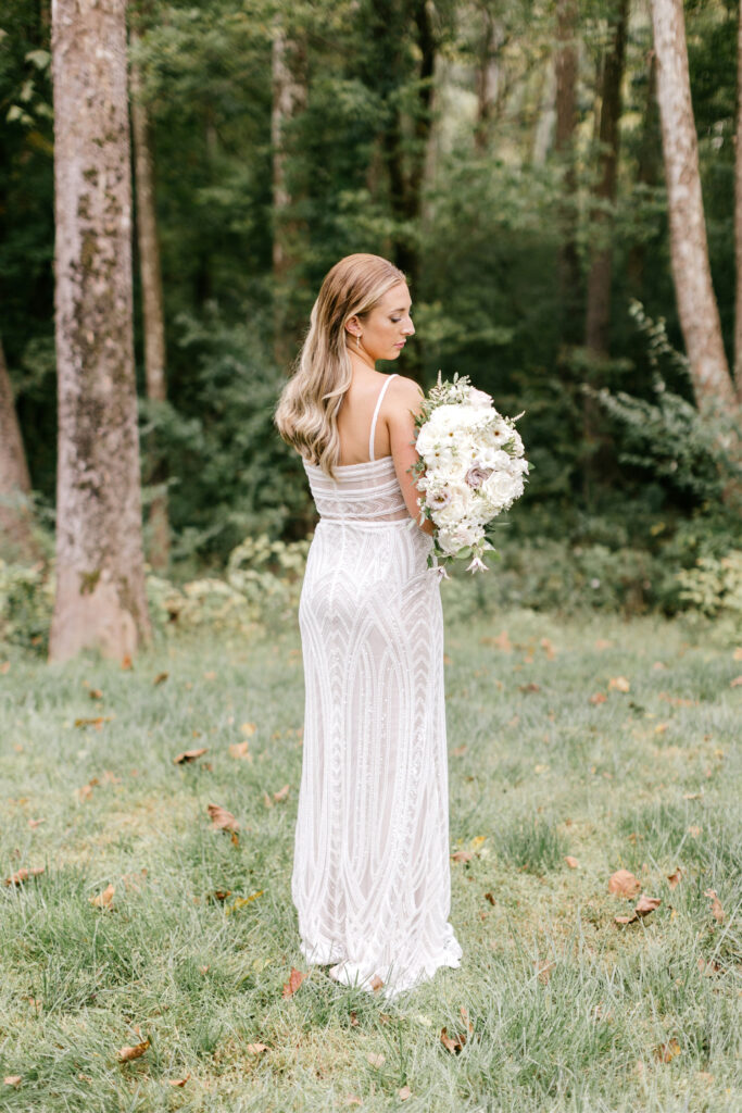 Pennsylvania bride on her early fall wedding day in New Hope by Emily Wren Photography