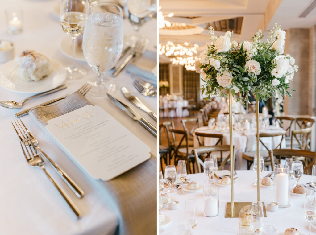 neutral wedding reception table decor by Emily Wren Photography