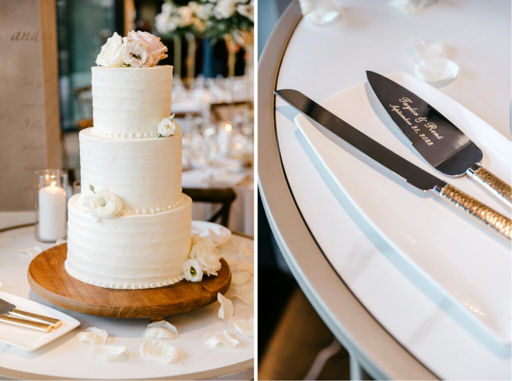 3 tier minimalist wedding cake by Pennsylvania photographer Emily Wren Photography