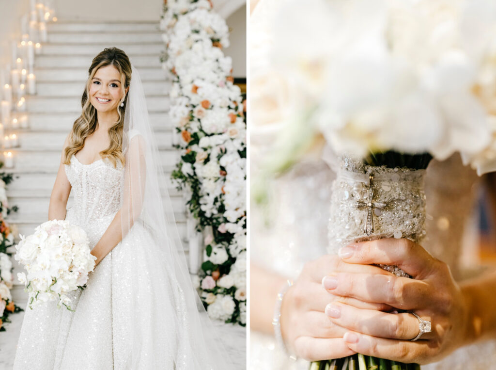 Luxurious Philadelphia spring bride portrait at The Union League