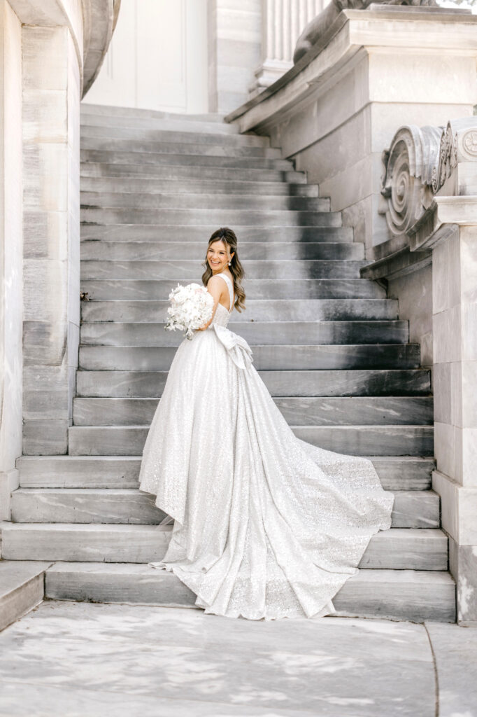 bridal portrait in Center City Philadelphia on spring wedding day