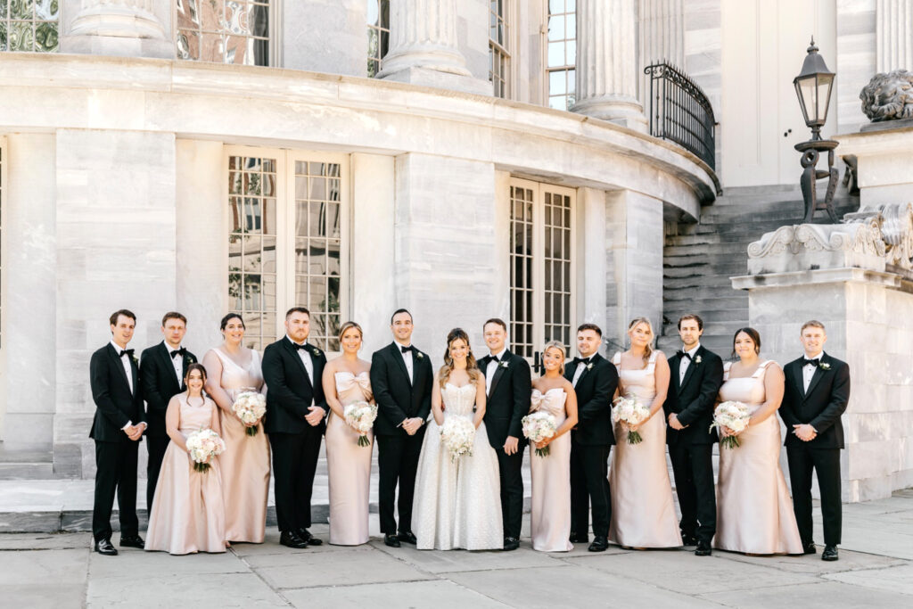 full spring Philadelphia wedding party by Emily Wren Photography