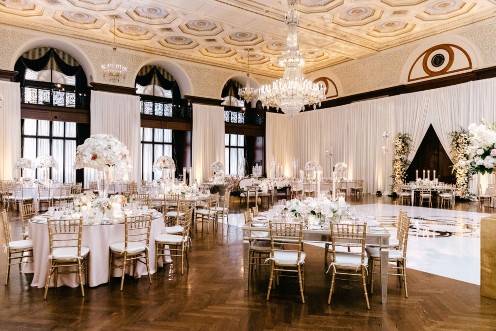The Union League of Philadelphia wedding reception in The Lincoln Hall.
