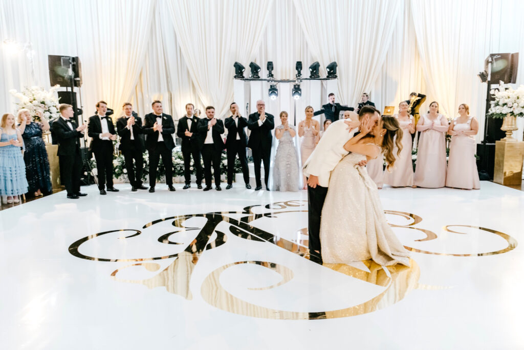 bride & groom's first dance at their Philadelphia wedding reception by Emily Wren Photography