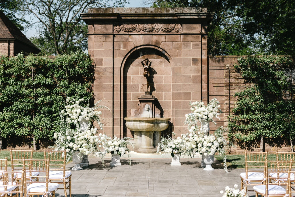 outdoor Pennsylvania garden wedding ceremony details by Emily Wren Photography