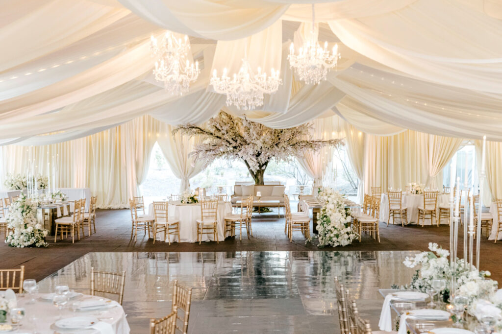wedding reception details at Tyler Gardens