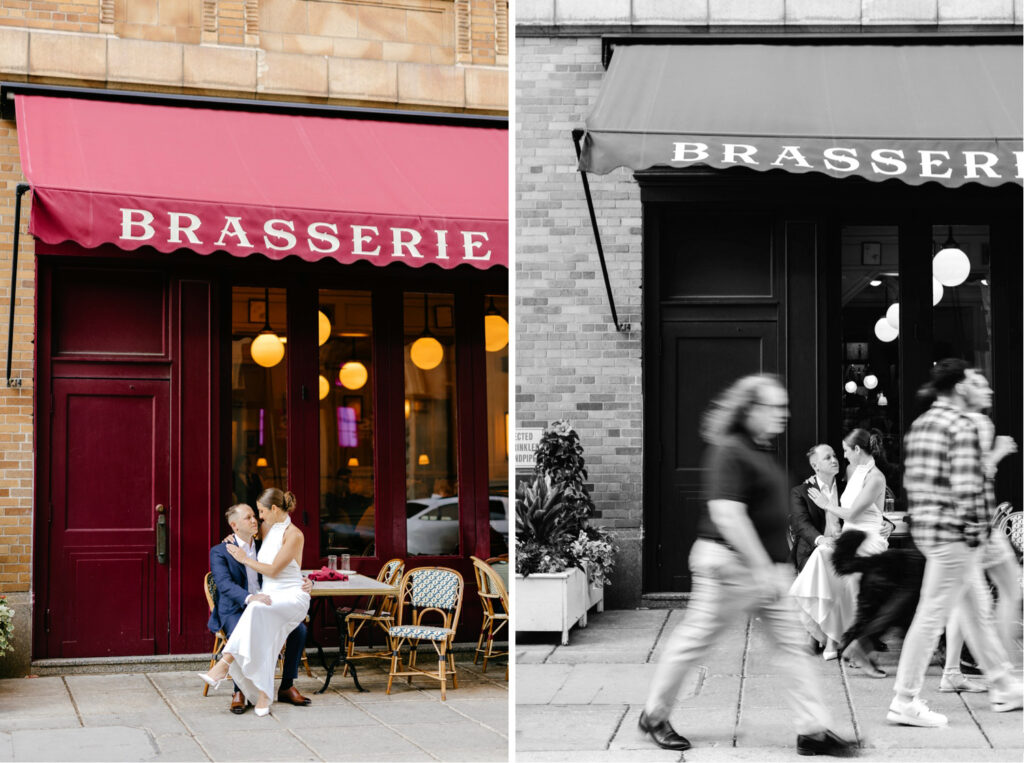 engagement photoshoot at Parc in Center City Philadelphia
