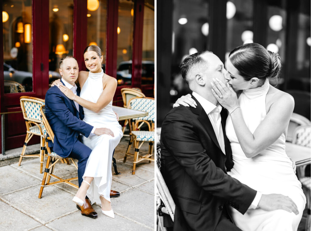 Summer engagement photos at Parc in Rittenhouse, Philadelphia