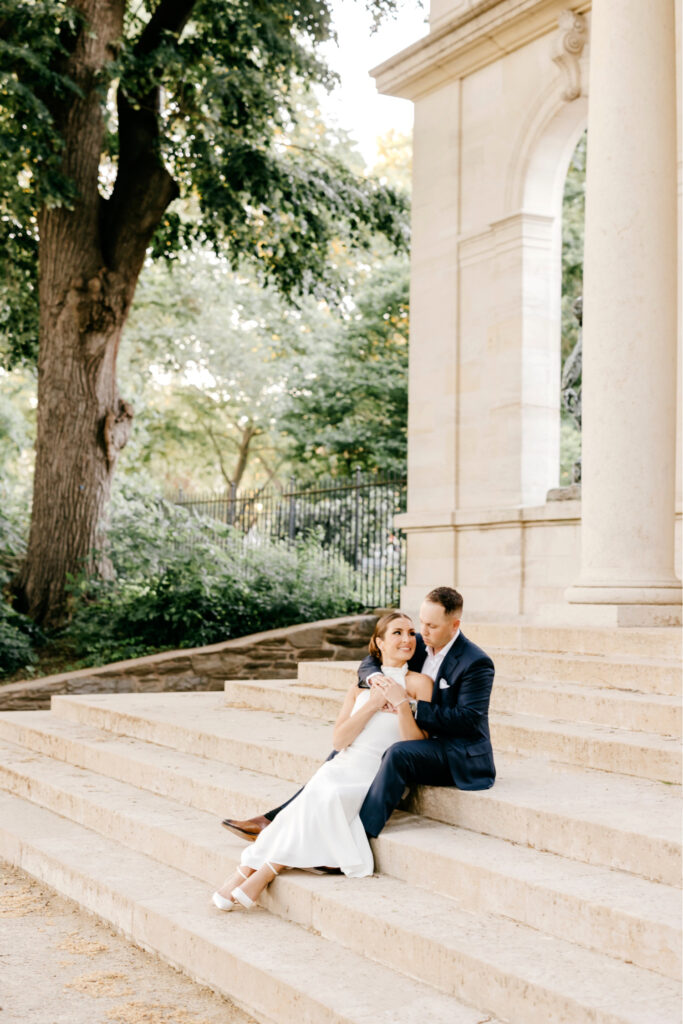 engagement photos in Center City Philadelphia during the summer