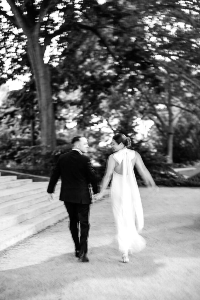 romantic, cinematic engagement photos at the Rodin Museum
