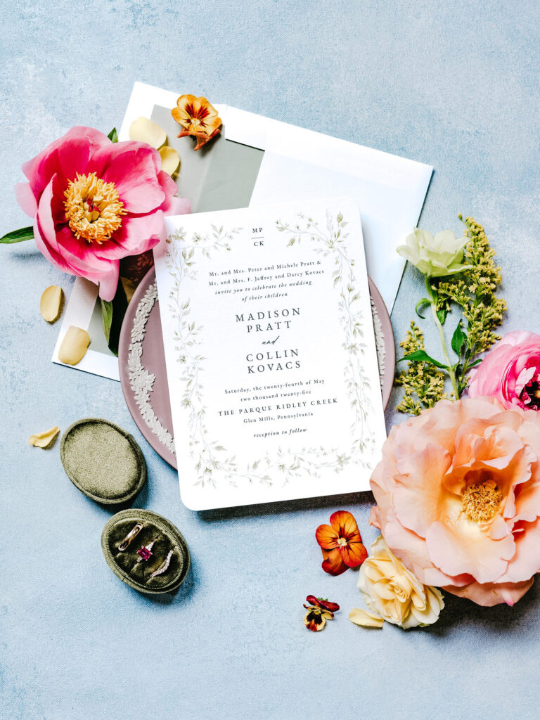 colorful & vibrant spring wedding invitational suite by Emily Wren Photography