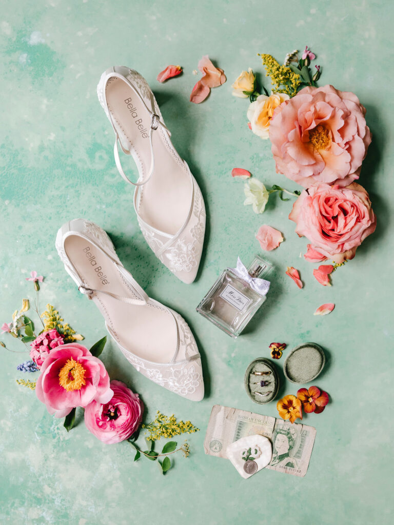 bride's getting ready details for her spring wedding