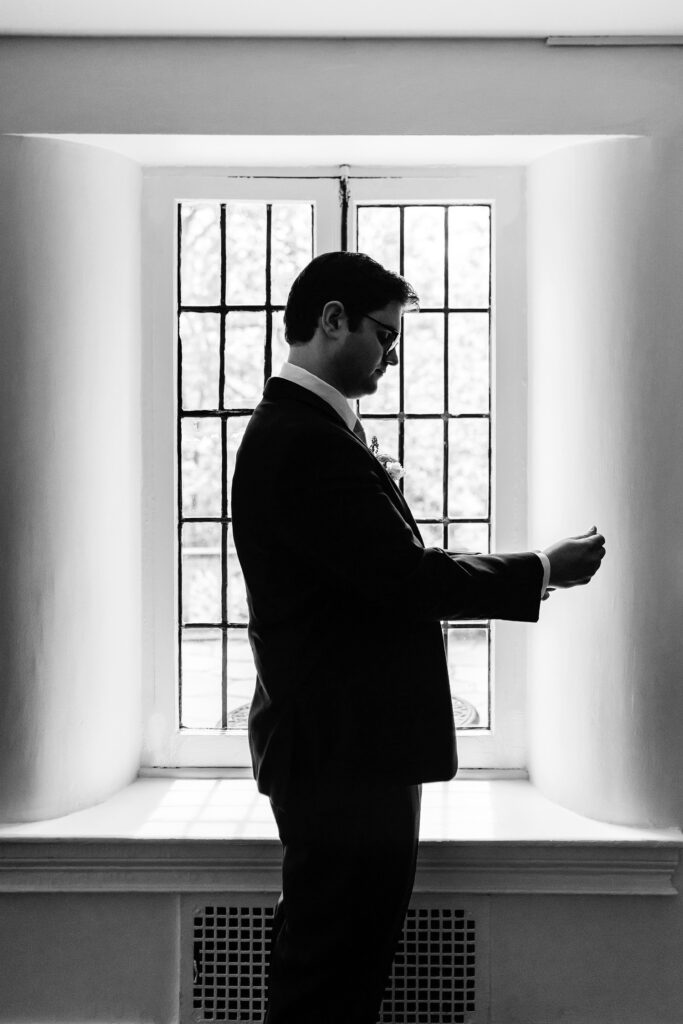 Pennsylvania groom getting ready for his spring wedding day