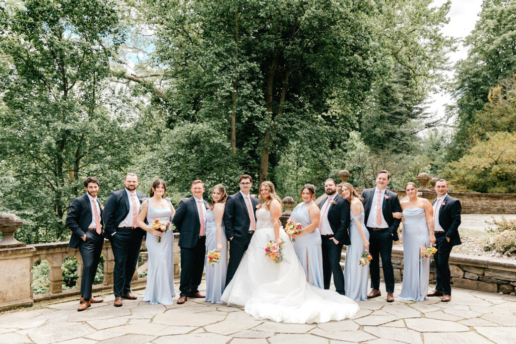 full wedding party at Paruqe Ridley Creek by Philadelphia wedding photographer Emily Wren Photography