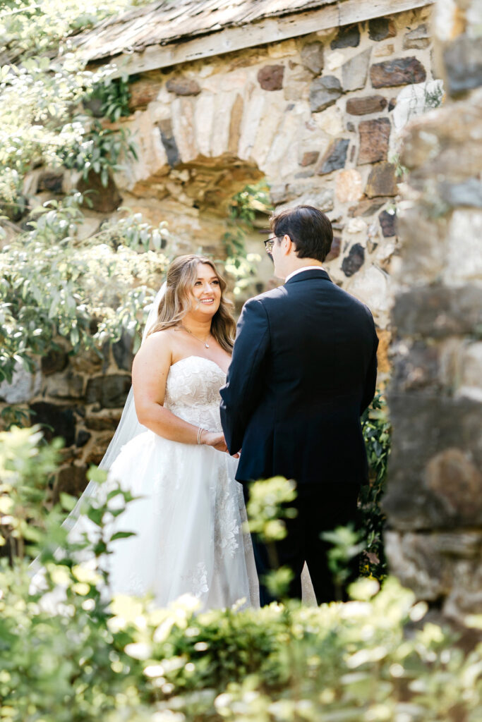 Spring outdoor garden wedding ceremony in Pennsylvania by luxurious wedding photographer Emily Wren Photography