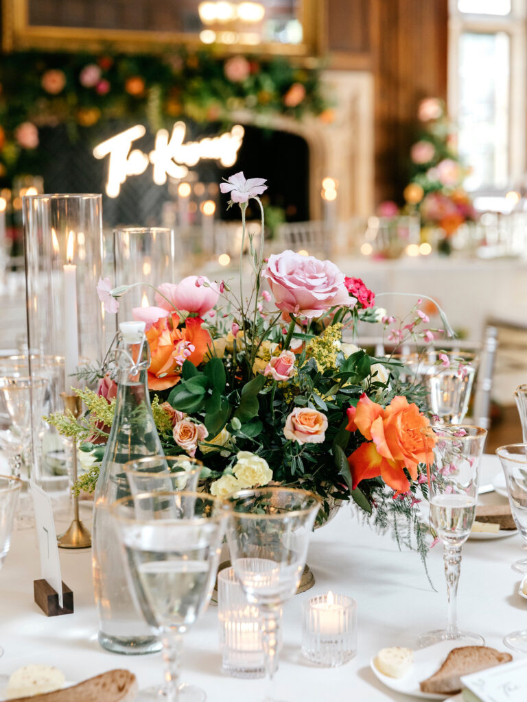 colroful wedding reception tablescape decor by Emily Wren Photography