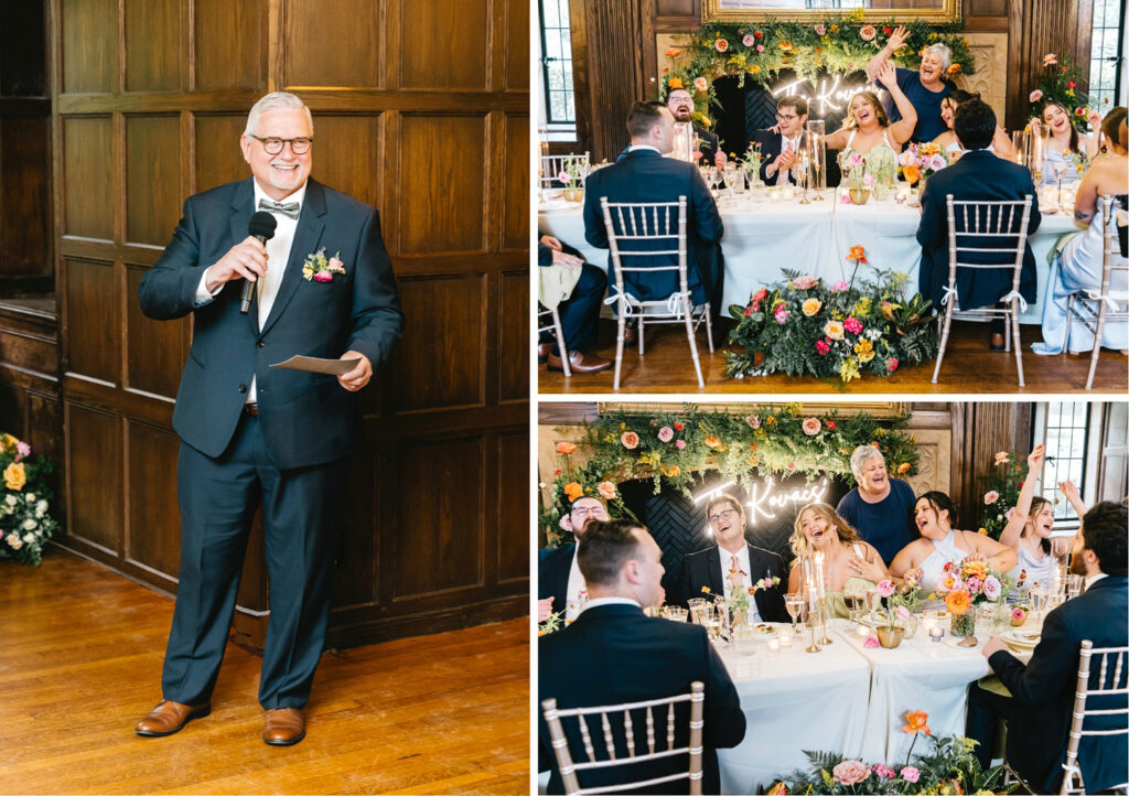 wedding party celebrating during wedding reception at Parque Ridley Creek