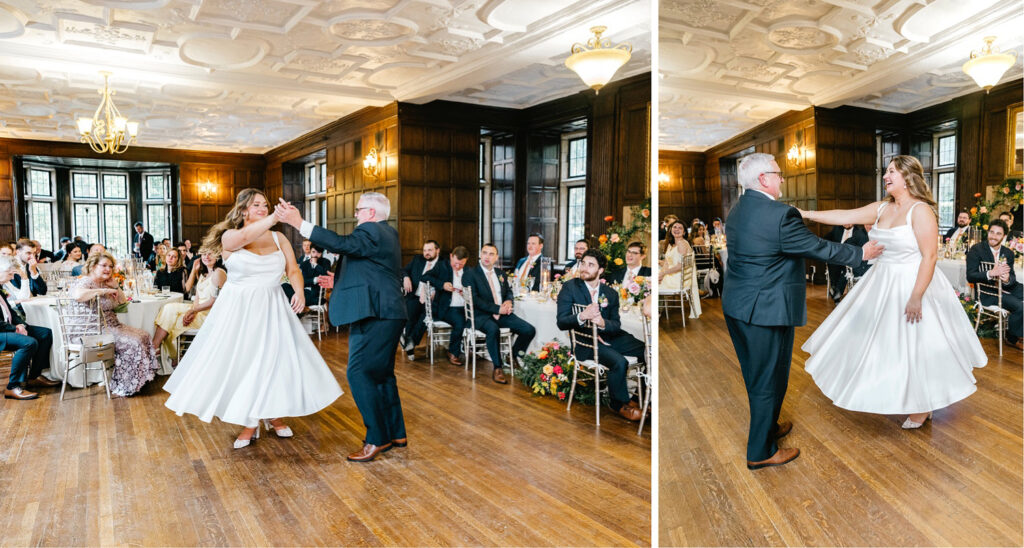 Pennsylvania bride dancing with her father at her spring wedding reception