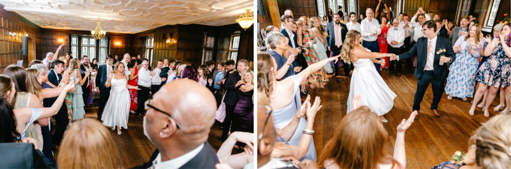 bride & groom dancing during their Parque Ridley Creek wedding reception
