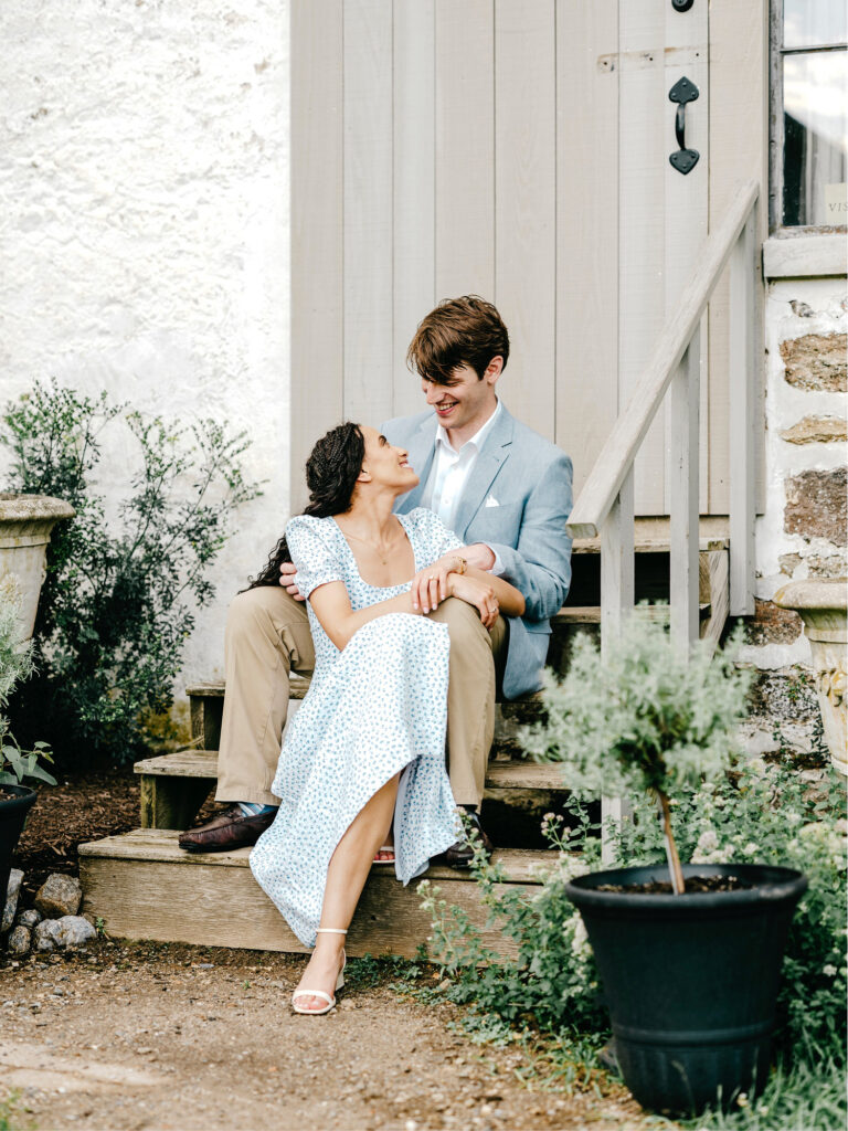 romantic summer engagement photoshoot in Pennsylvania by Emily Wren Photography