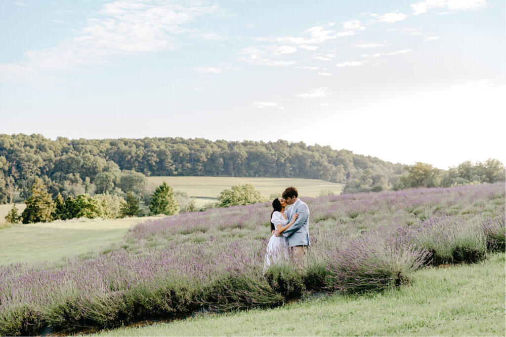 dreamy lavender field engagement photoshoot in Pennsylvania by Emily Wren Photography