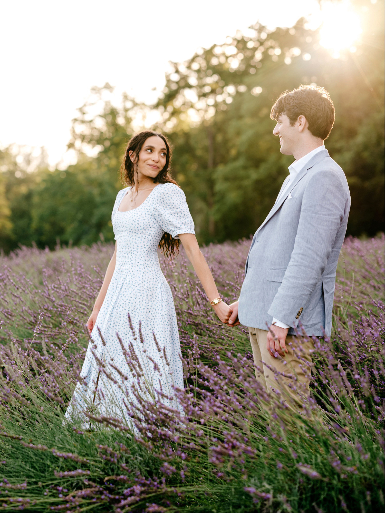 Golden Hour engagement portrait session at Warwick Furnace Farm by Philadelphia photographer Emily Wren Photography