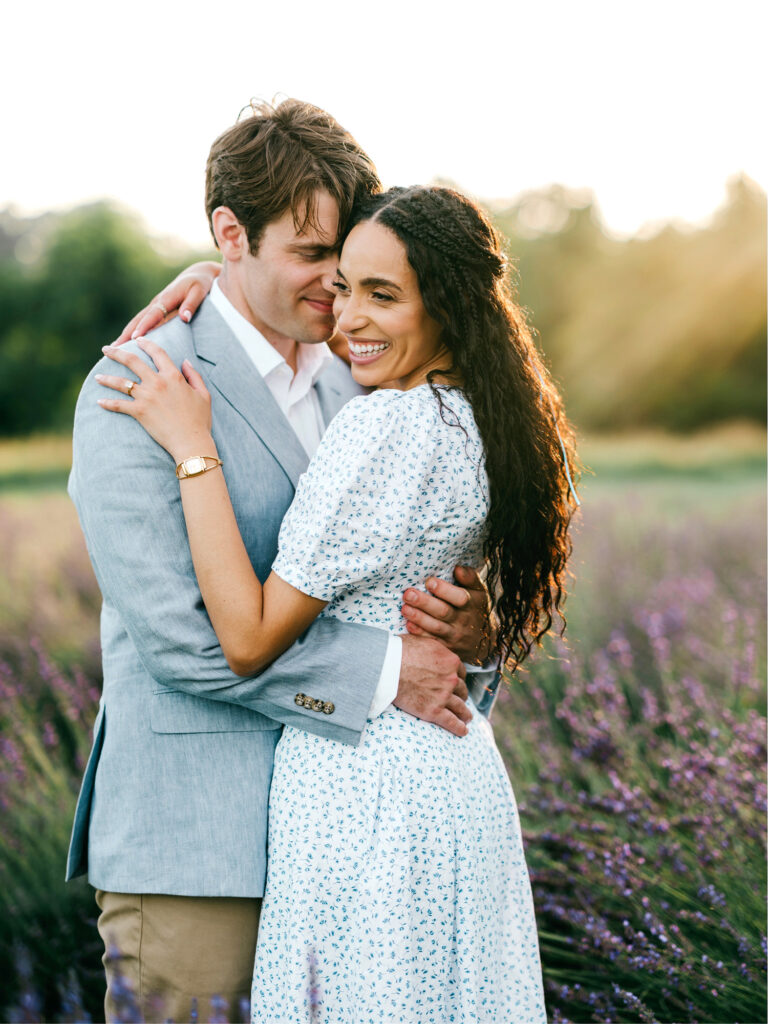 romantic golden hour portrait by Pennsylvania engagement photogrpher Emily Wren Photography