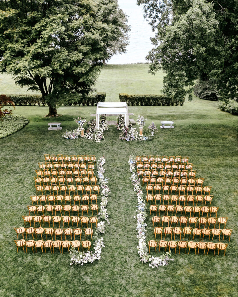 outdoor garden wedding ceremony at Glen Manor House