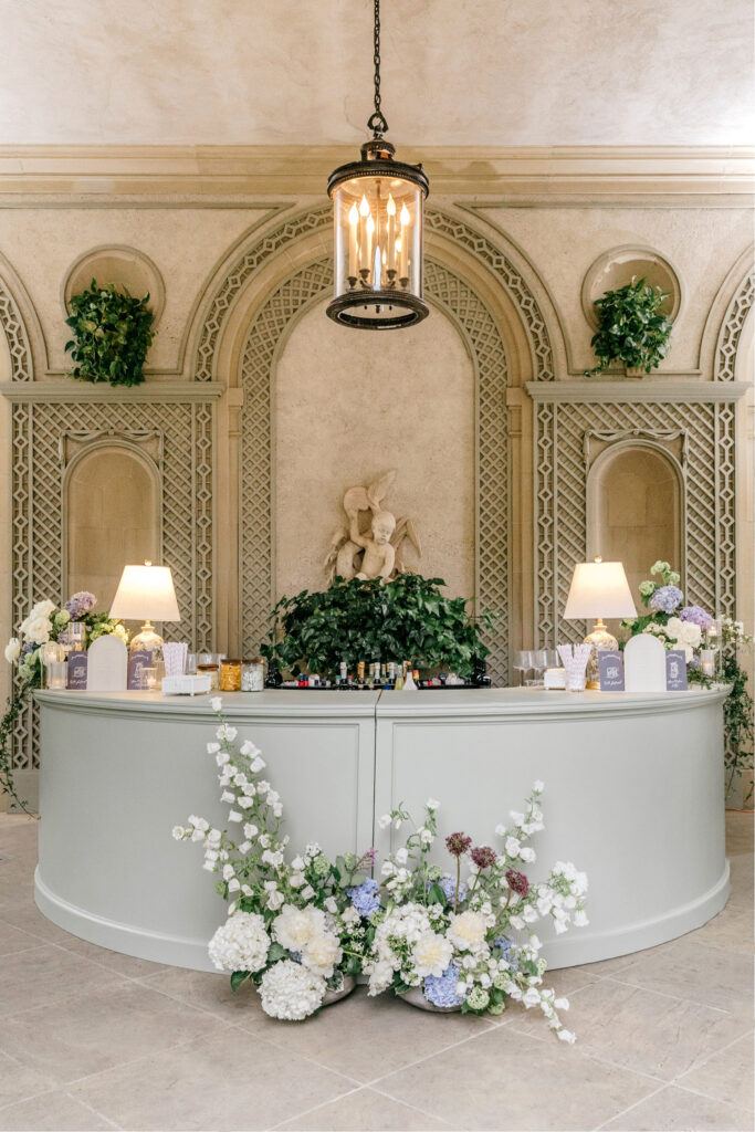 stunning wedding bar at Glen Manor House in Newport, Rhode Island