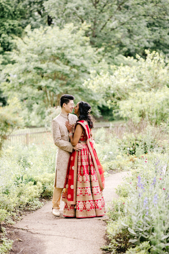 portrait of bride & groom at Bartram's Gardens by Philadelphia Wedding photographer Emily Wren Photography