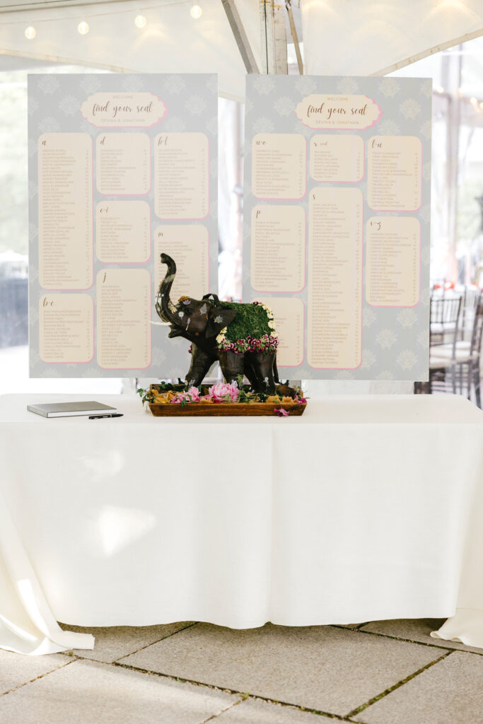 Sangeet ceremony seating chart by Emily Wren Photography