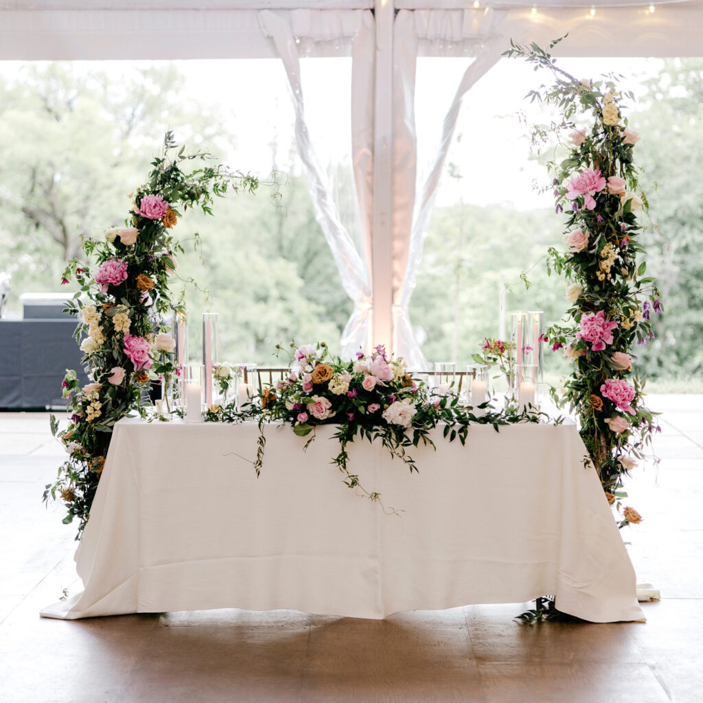 sweetheart table at traditional sangeet ceremony by Emily Wren Photography