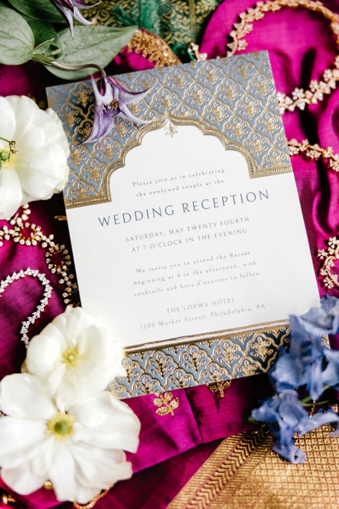 multicultural Philadelphia wedding weekend invitation by Emily Wren Photography